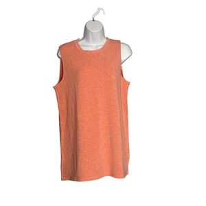 MONROW Sleeveless Tank Top Coral Heathered Crew Neck Women's Size‎ L NWT